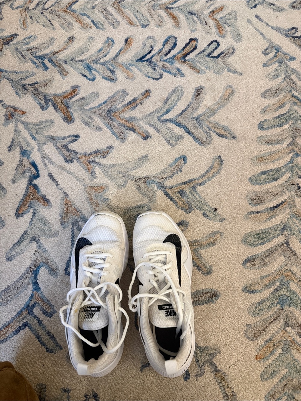 Nike volleyball White Shoes with Black Swoosh